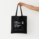 Borsa shopper nera con frase divertente per appassionati di piante e terrarium - cotone organico certificato
