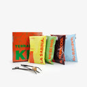 Dettaglio del contenuto del kit: substrati, materiali e accessori per terrarium

