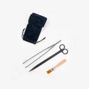 Attrezzi per terrarium in dettaglio con manici ergonomici e punte di precisione